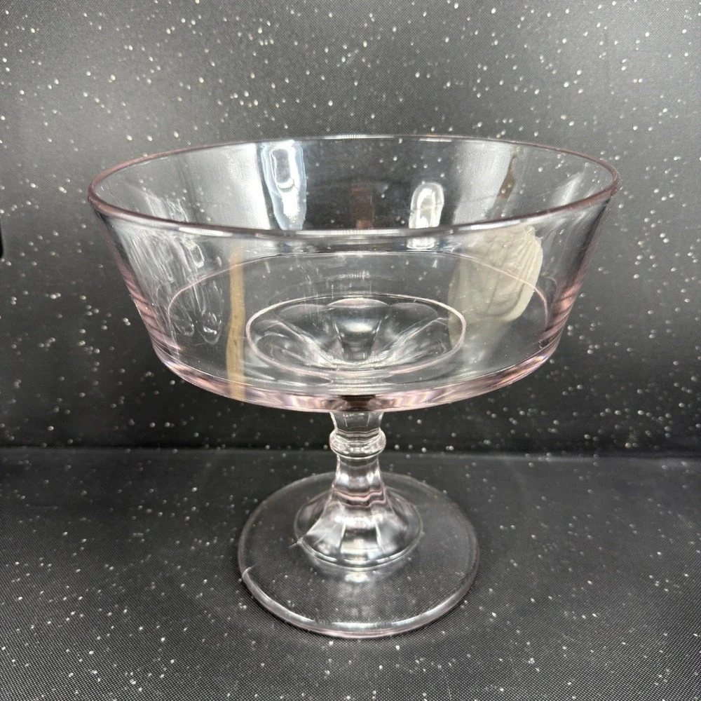 George Ripley Dakota Pattern Glass Pedestal Compote Lilac Tint Lid 11.5in Clear